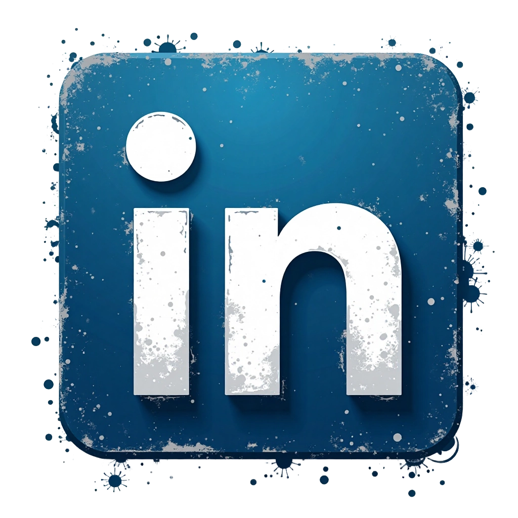 LinkedIn Icon with Grunge Texture