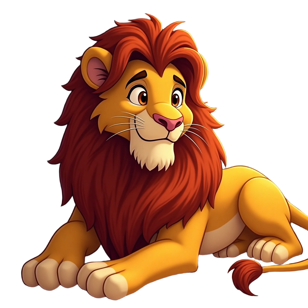 Adorable Cartoon Lion