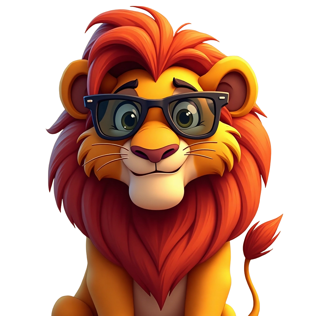 Cool Lion with Glasses