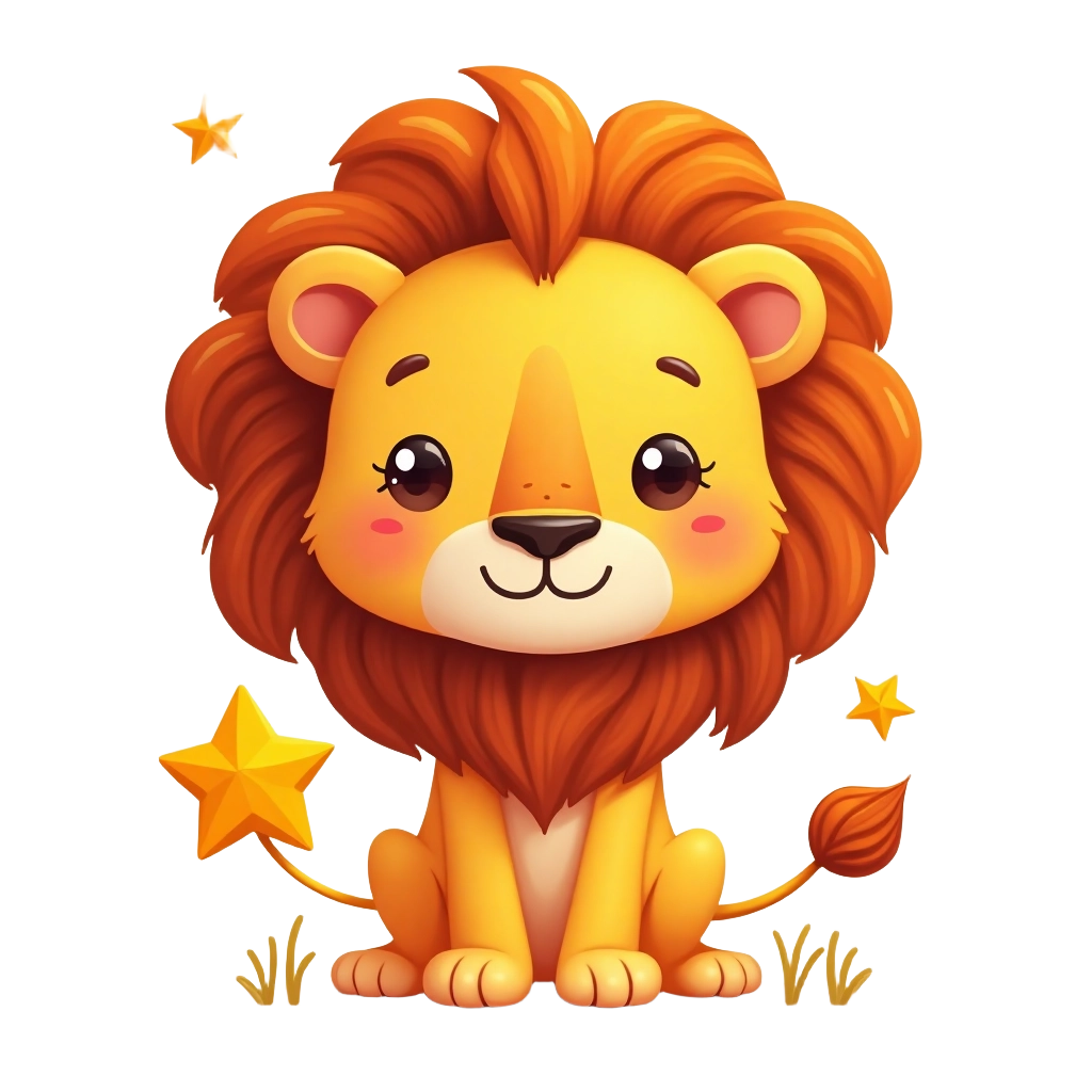 Cute Lion with Stars