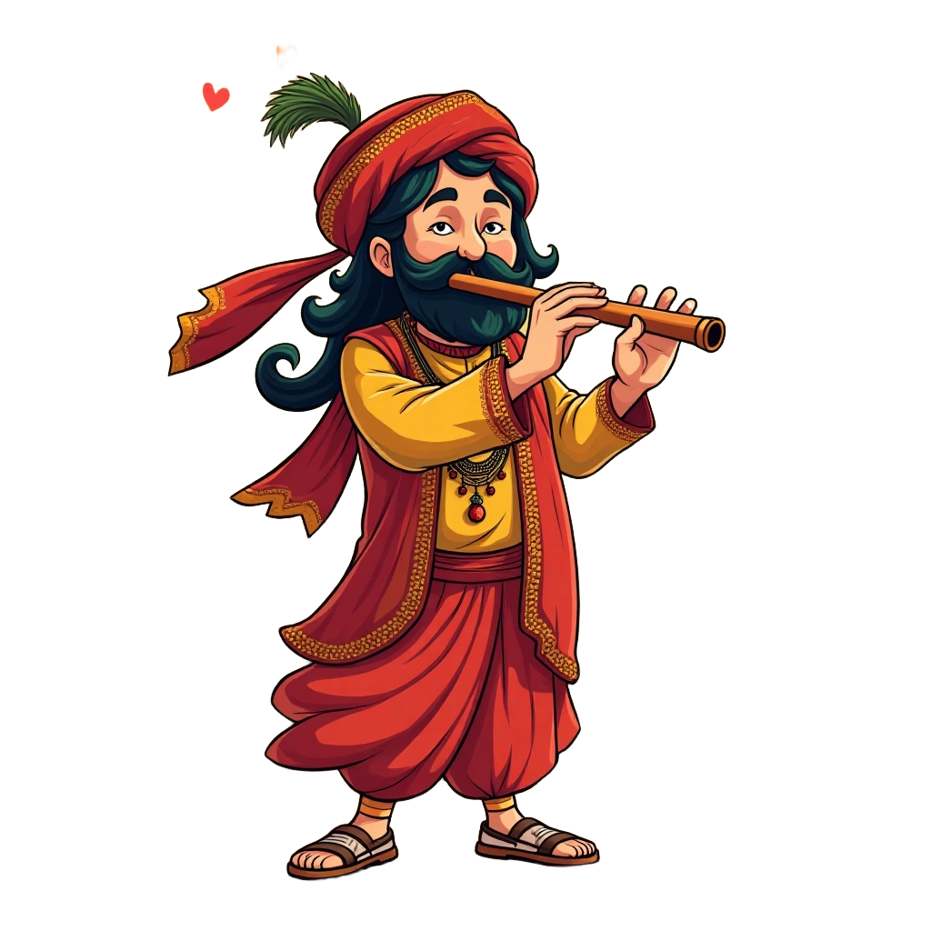 Traditional Musician Playing the Flute