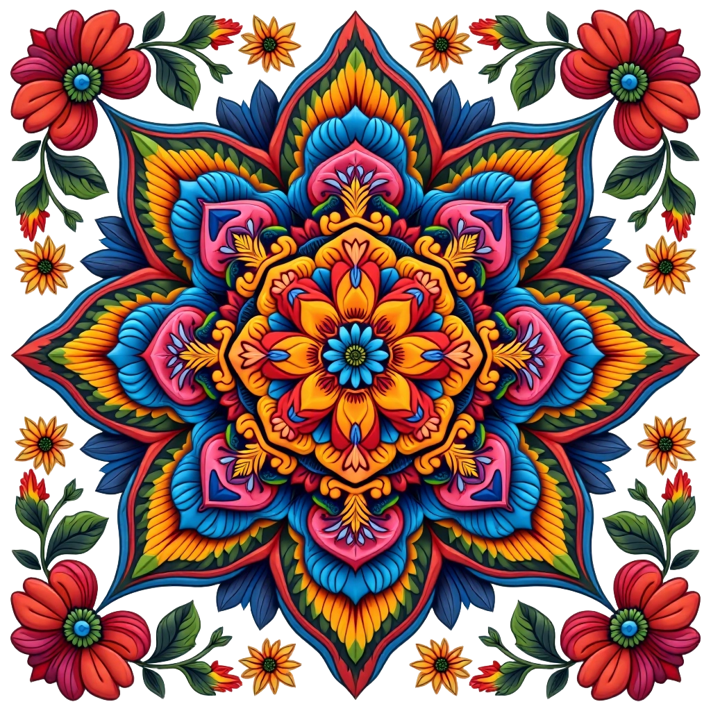 Vibrant Floral Mandala