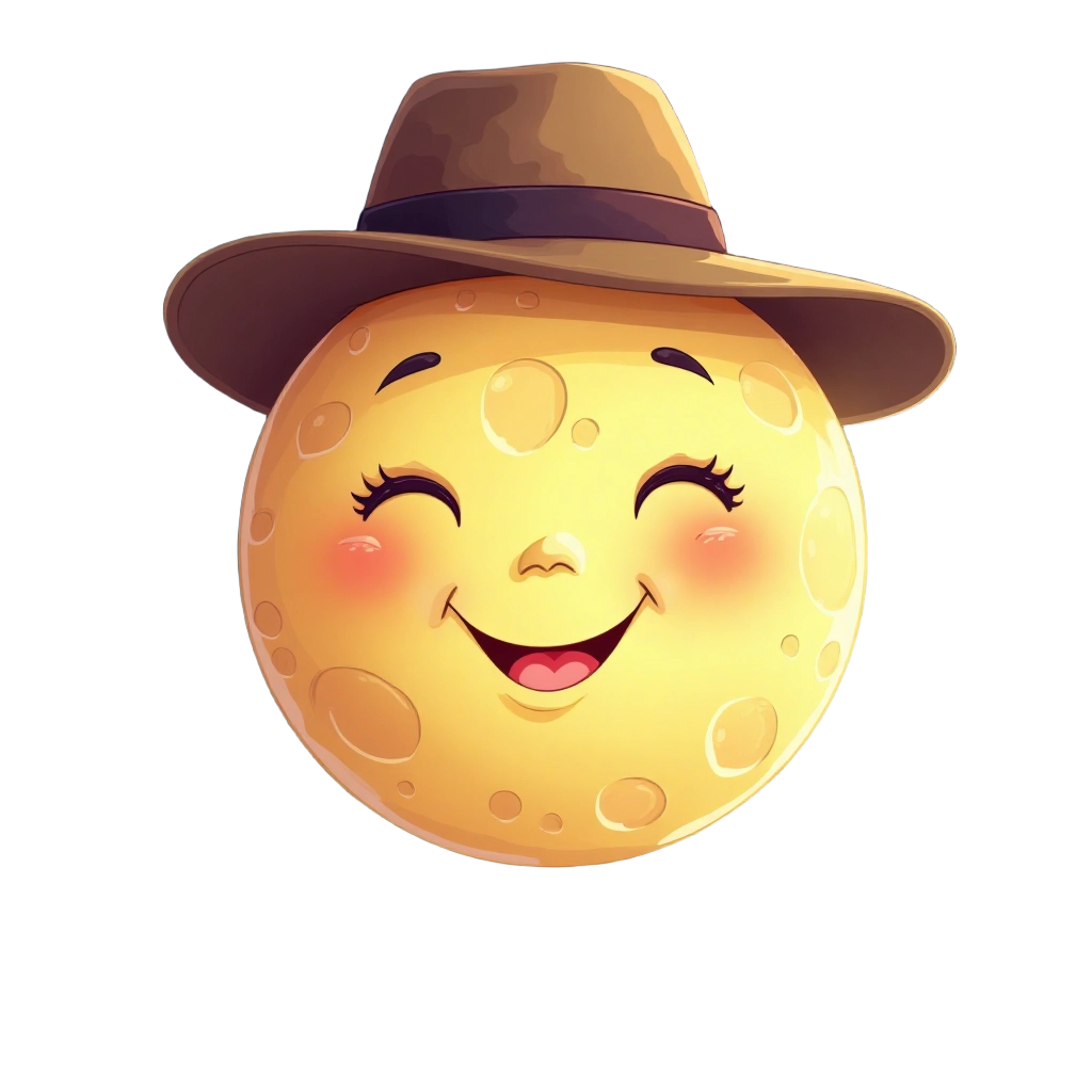 Moon with Hat