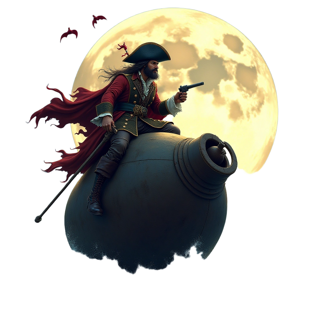 Pirate's Moonlit Flight