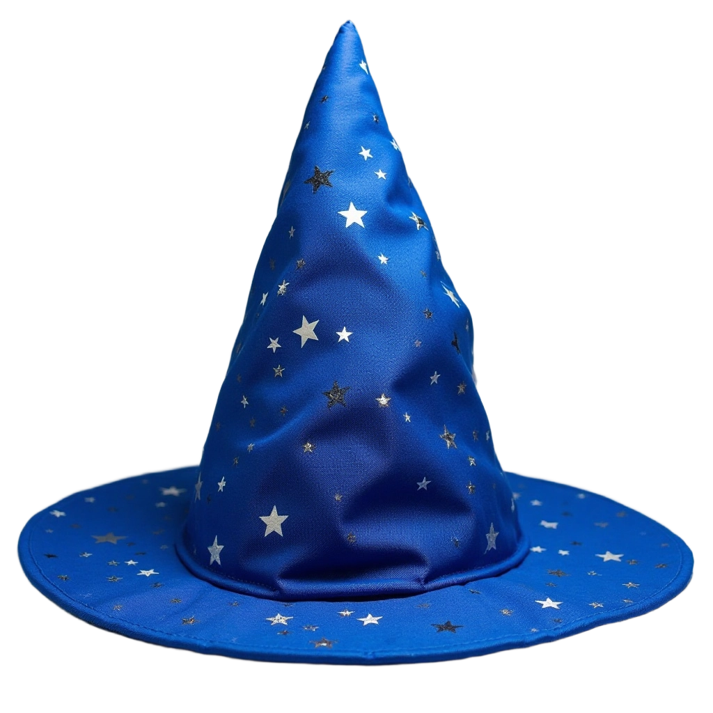 Blue Wizard Hat with Stars