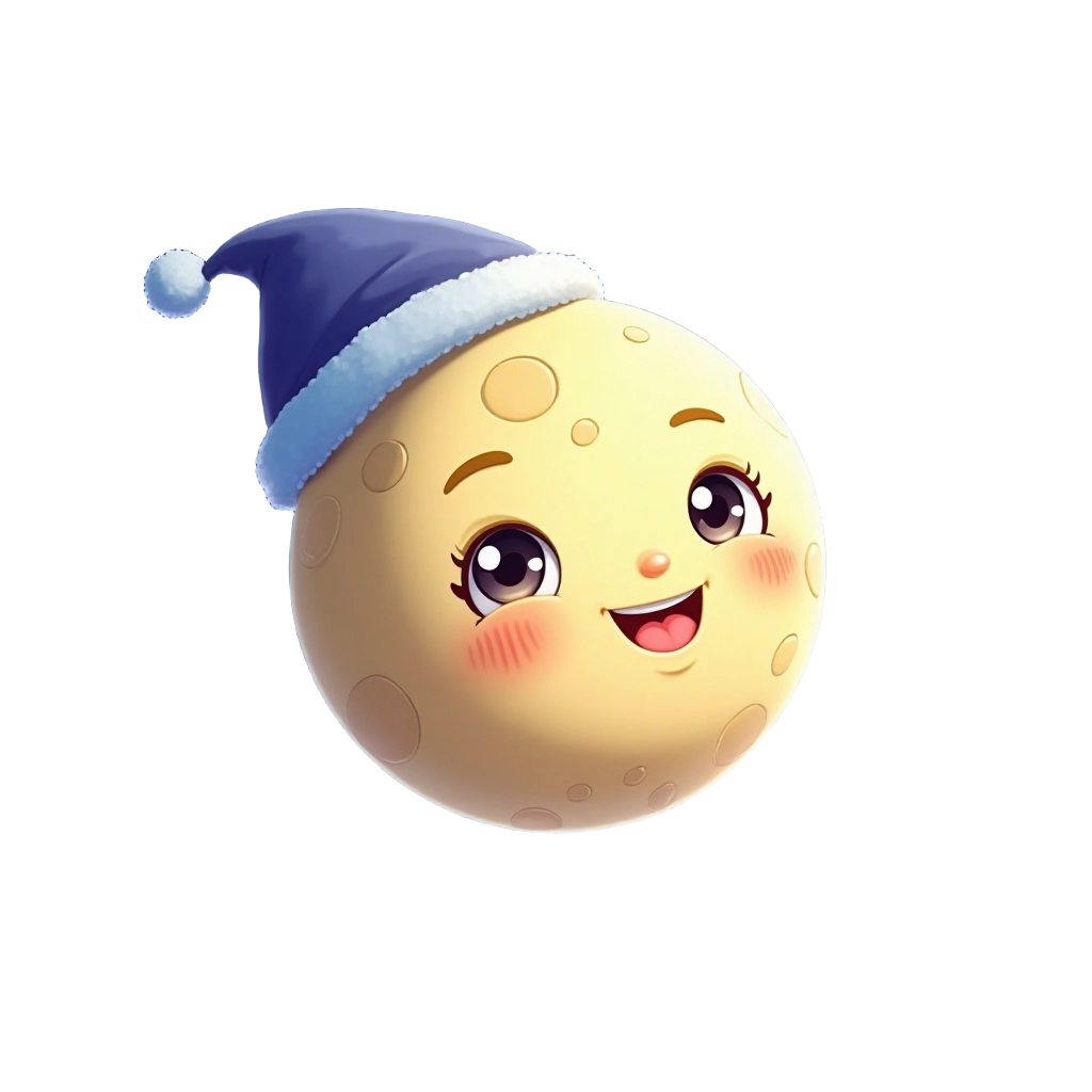 Cheerful Moon Character