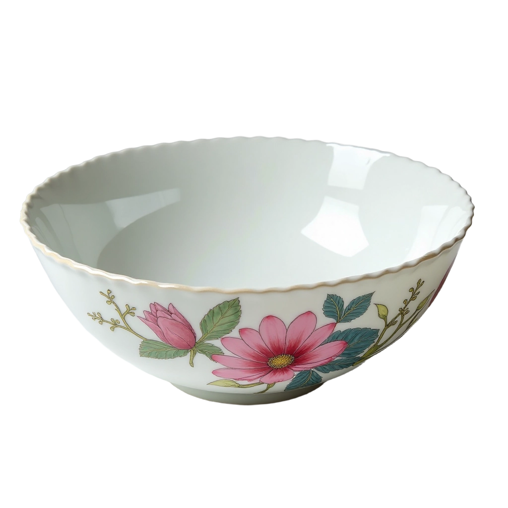 Floral Decorated Ceramic Bowl