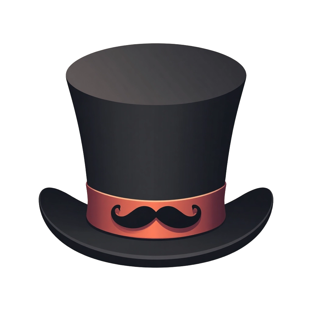 Elegant Top Hat with Mustache Band