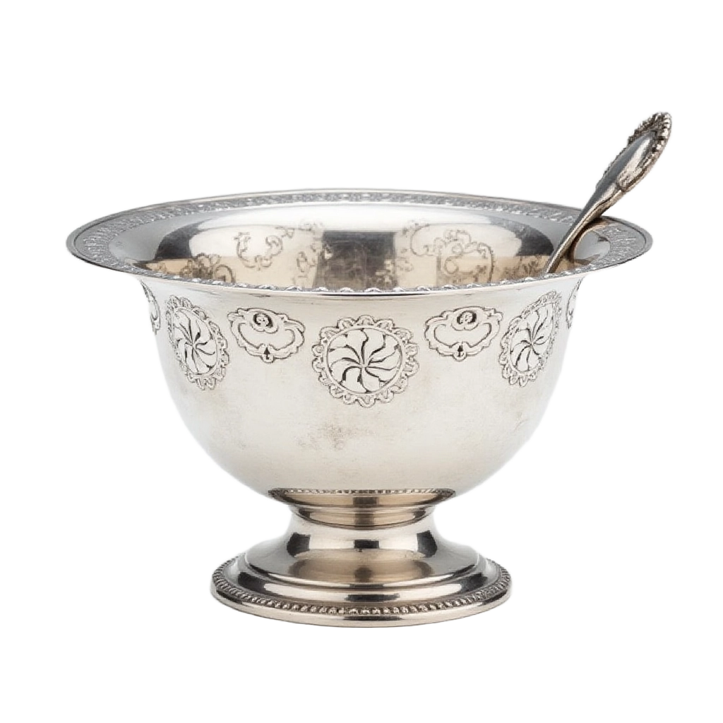 Vintage Silver Bowl with Spoon