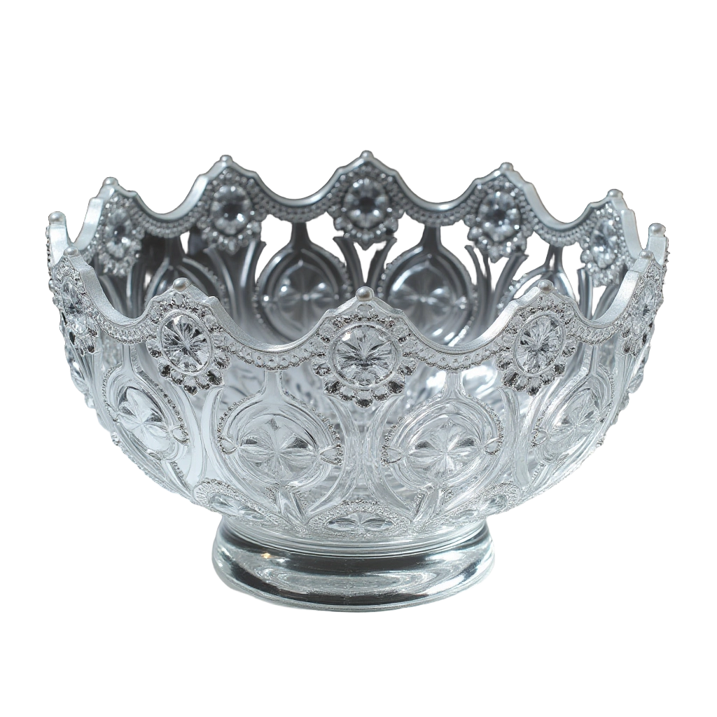 Elegant Glass Bowl with Intricate Designs