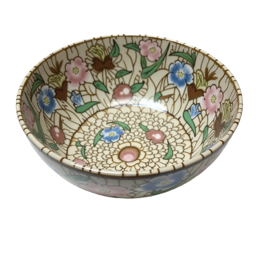 Hand-Painted Floral Ceramic Bowl