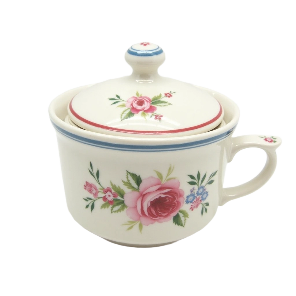 Floral Porcelain Sugar Bowl