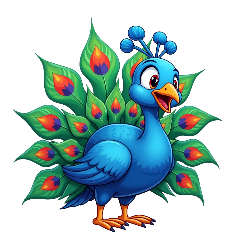 Cartoon Peacock