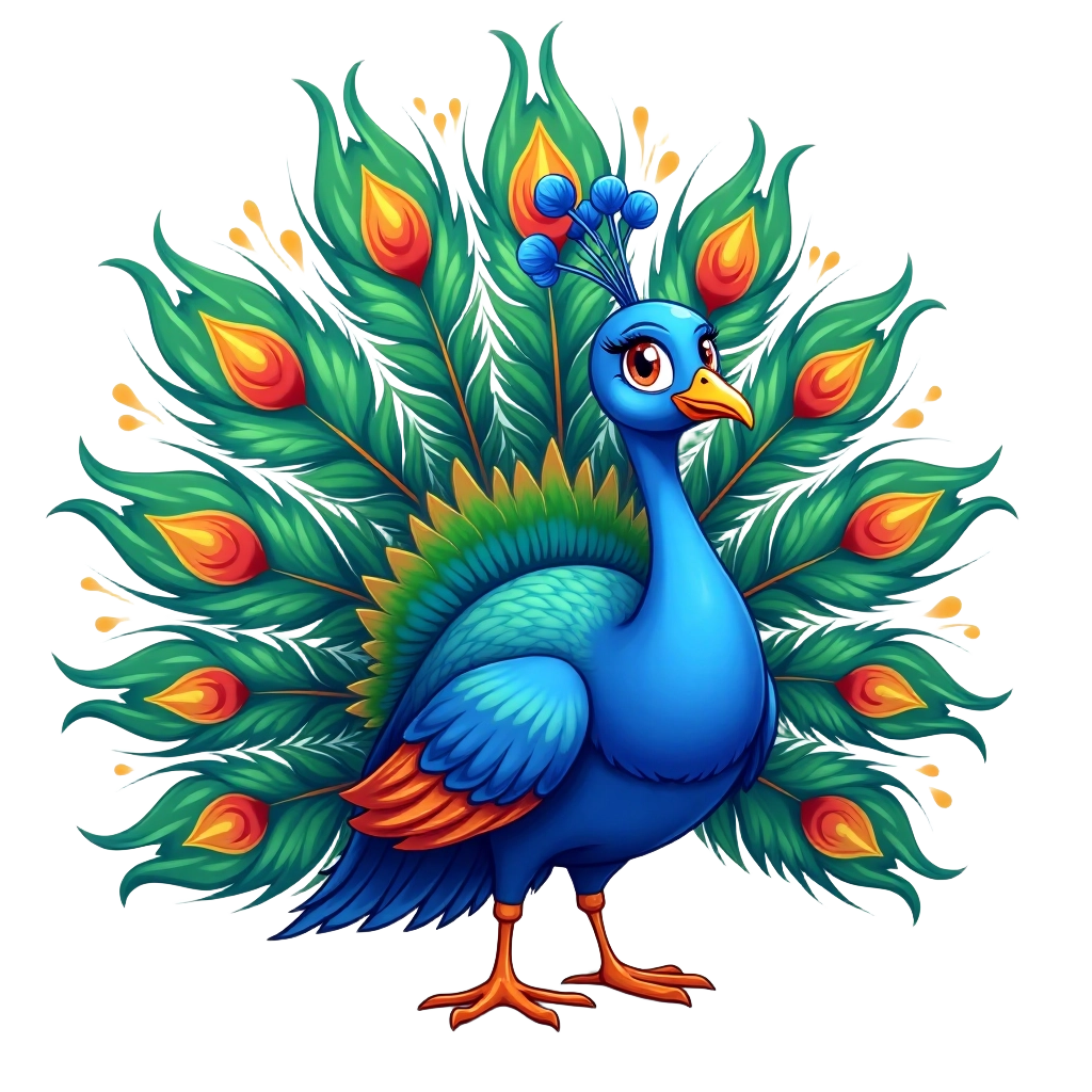 Vibrant Peacock Illustration