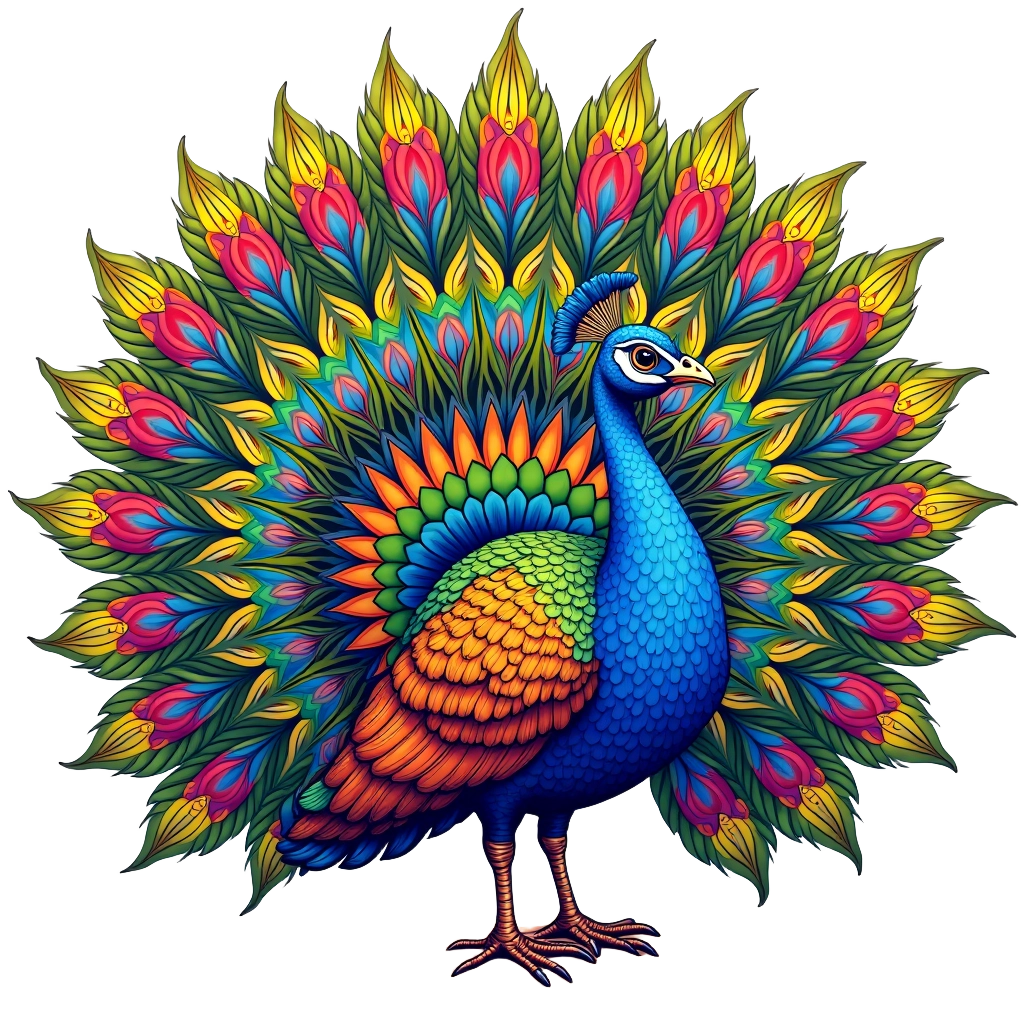 Vibrant Peacock Illustration