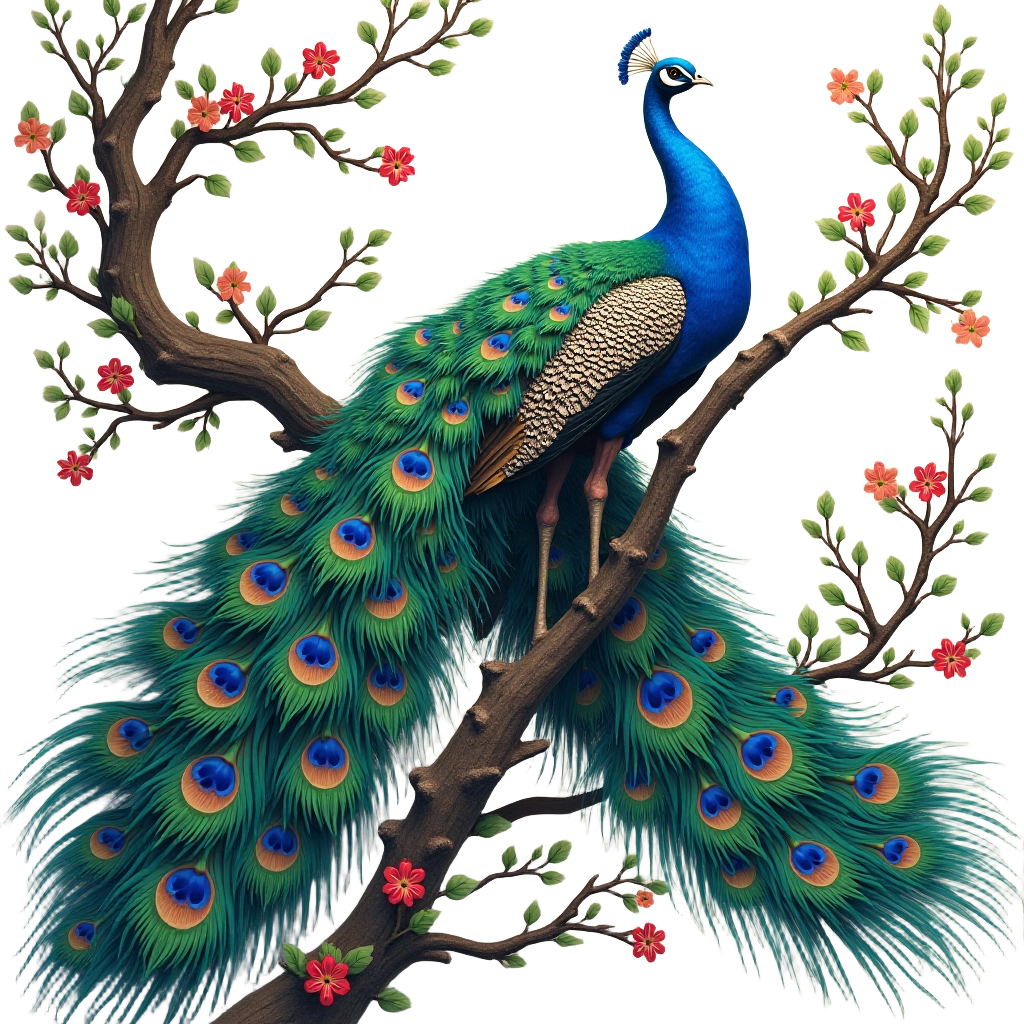 Majestic Peacock in Bloom