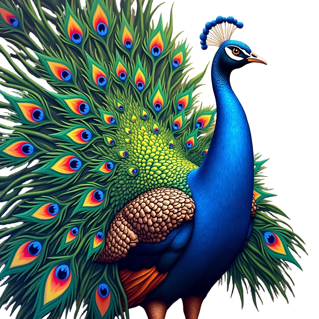 Majestic Peacock Display