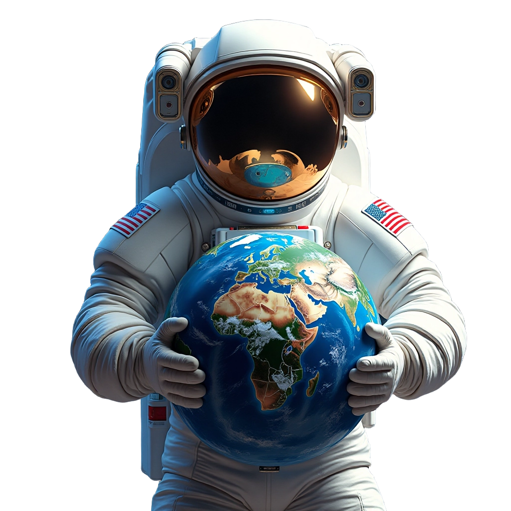 Astronaut with Earth