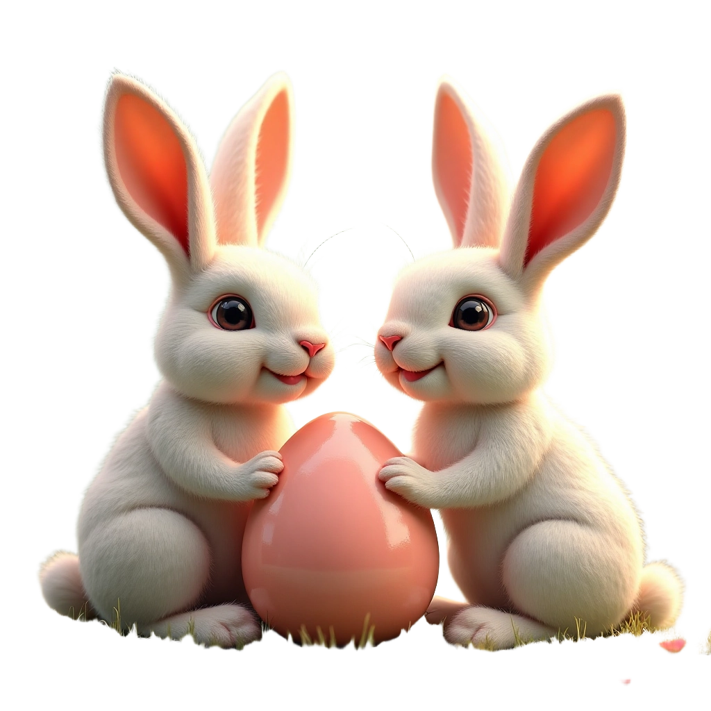 Easter Bunny Duo with Egg