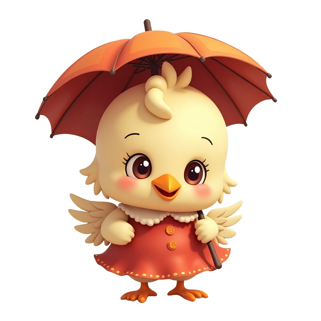 Chick with Umbrella