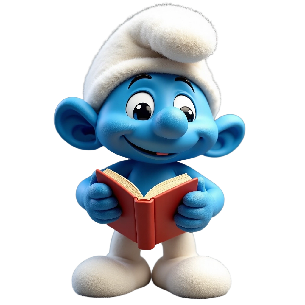 Brainy Smurf Reading a Book