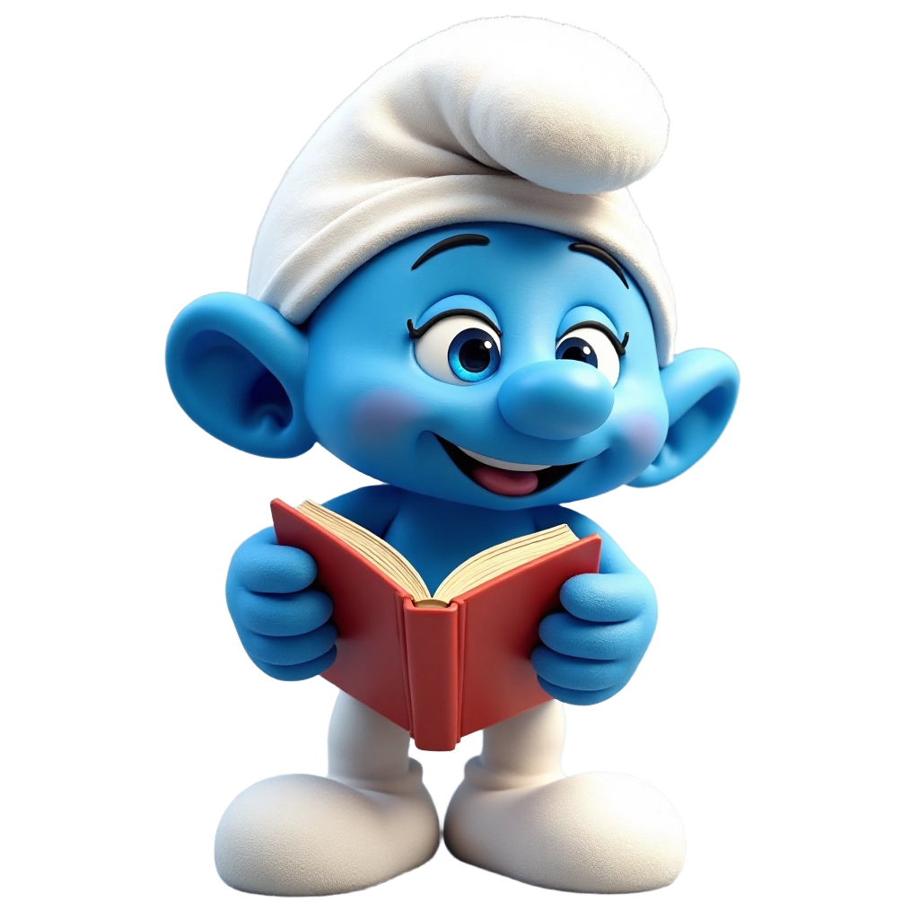 Smurf Reading a Book