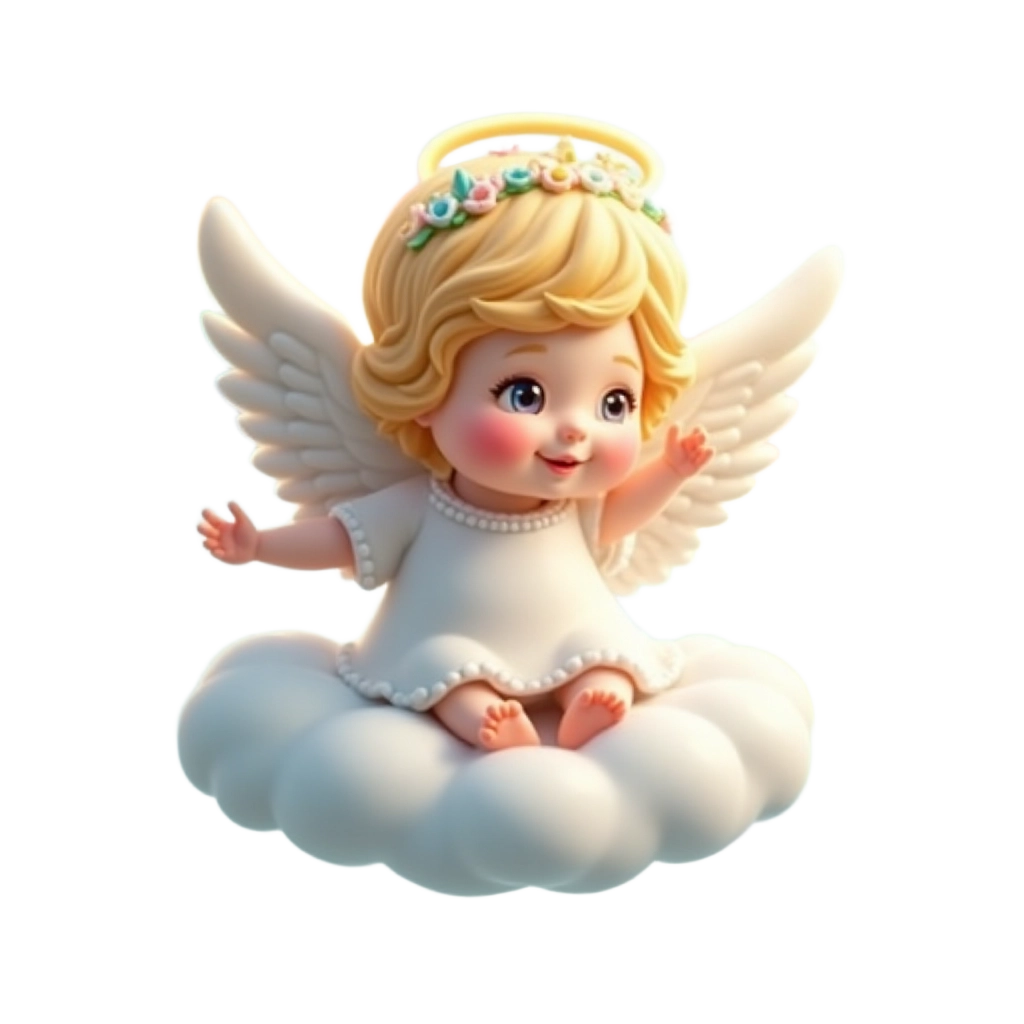 Heavenly Angel on a Cloud