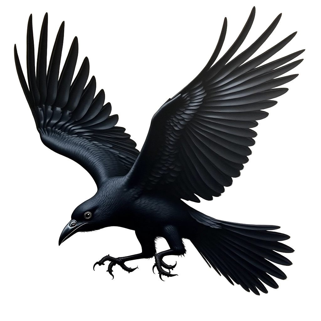 The Majestic Flight of a Raven