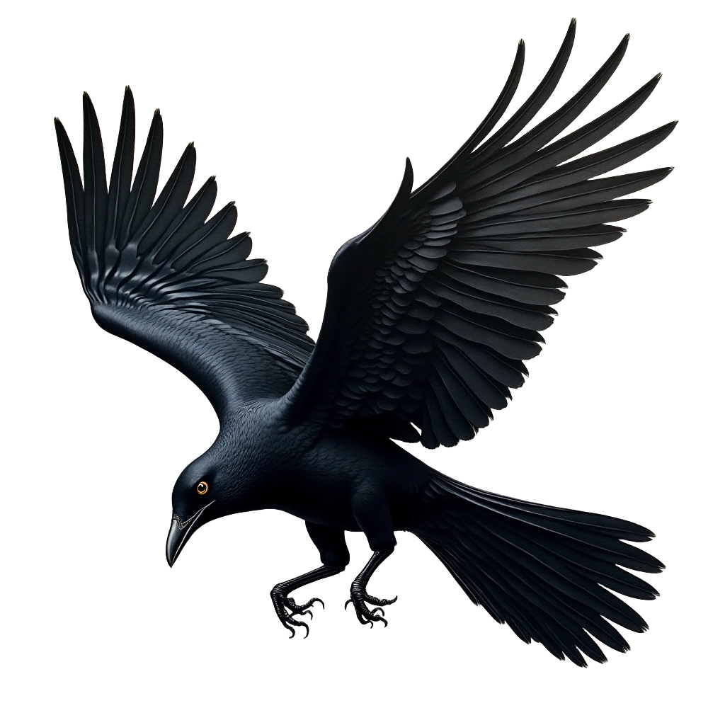 Black Crow in Flight