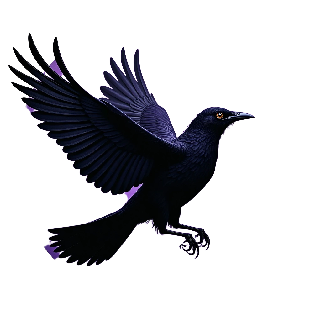 Majestic Raven in Flight