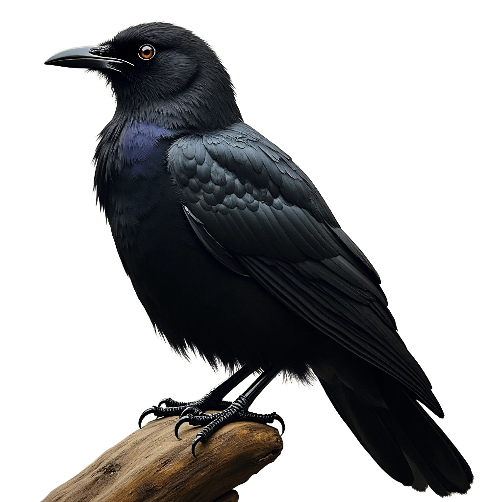 Black Crow Perched on a Branch