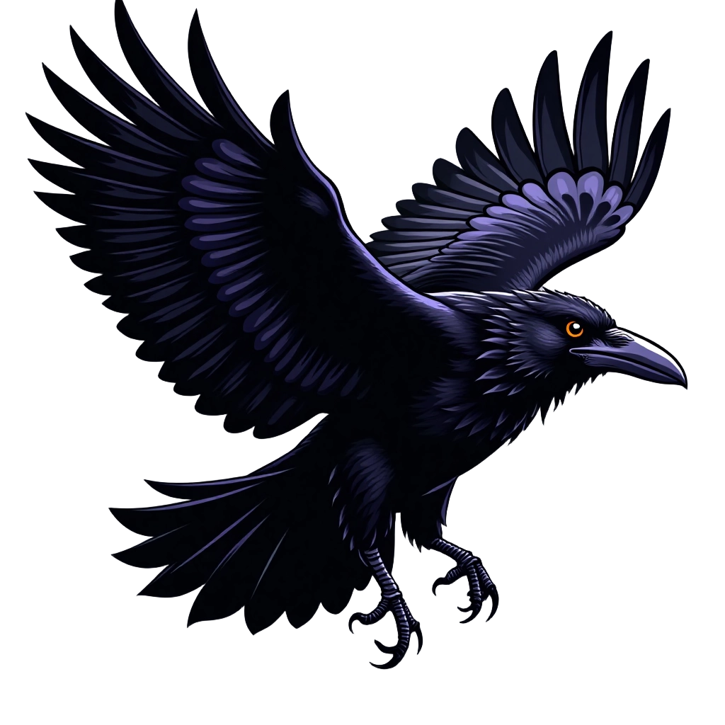 Majestic Raven in Flight