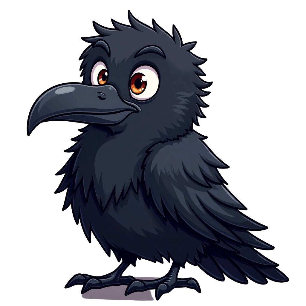 Fluffy Raven Mascot