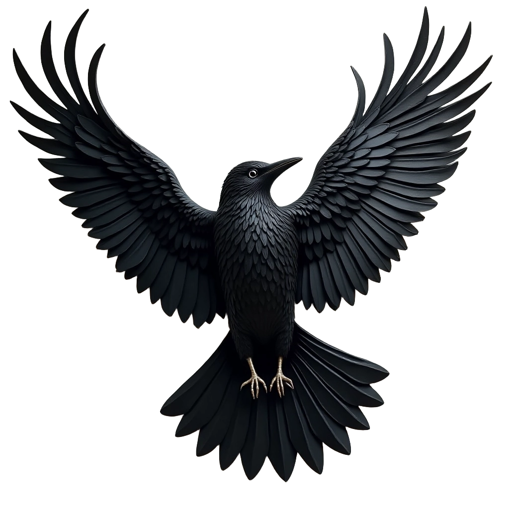 Elegant Raven in Flight