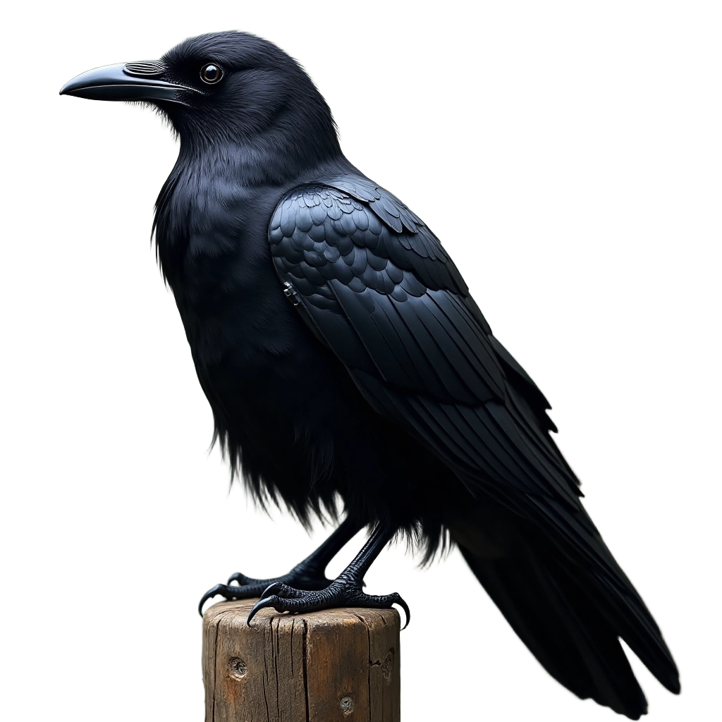 Majestic Crow on a Post