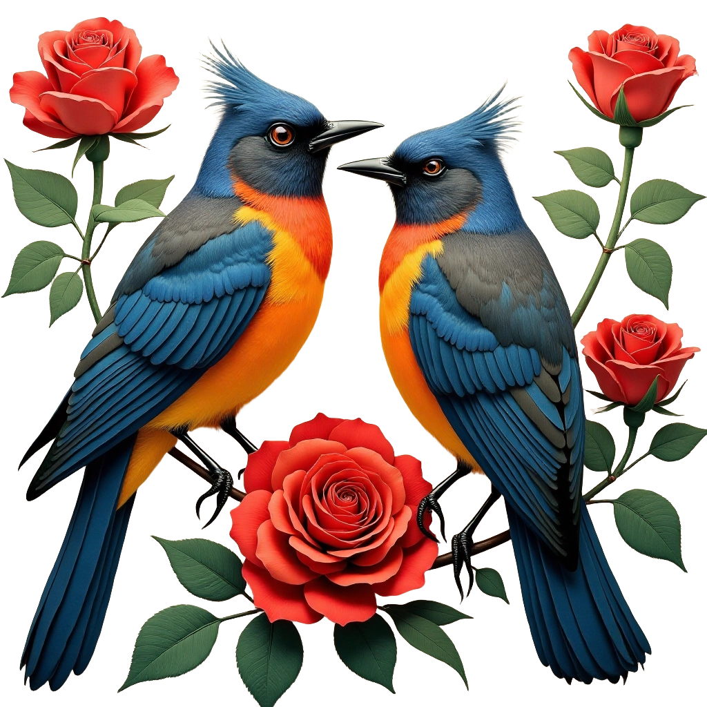 Birds and Roses