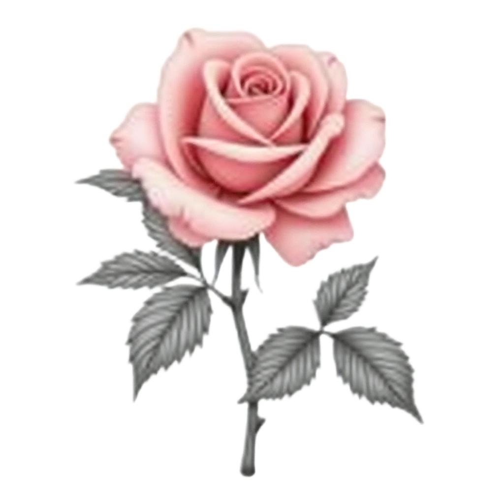 Pink Rose Illustration