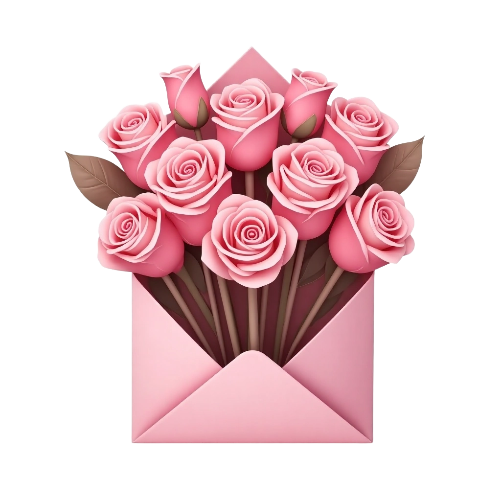 Pink Roses in an Envelope