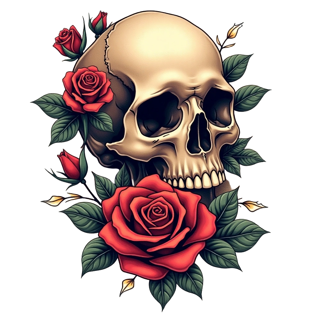 Eternal Beauty Skull and Roses