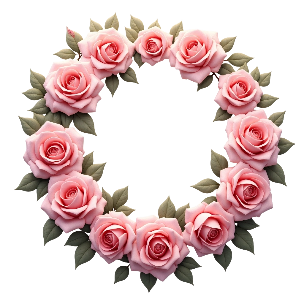 Pink Rose Wreath