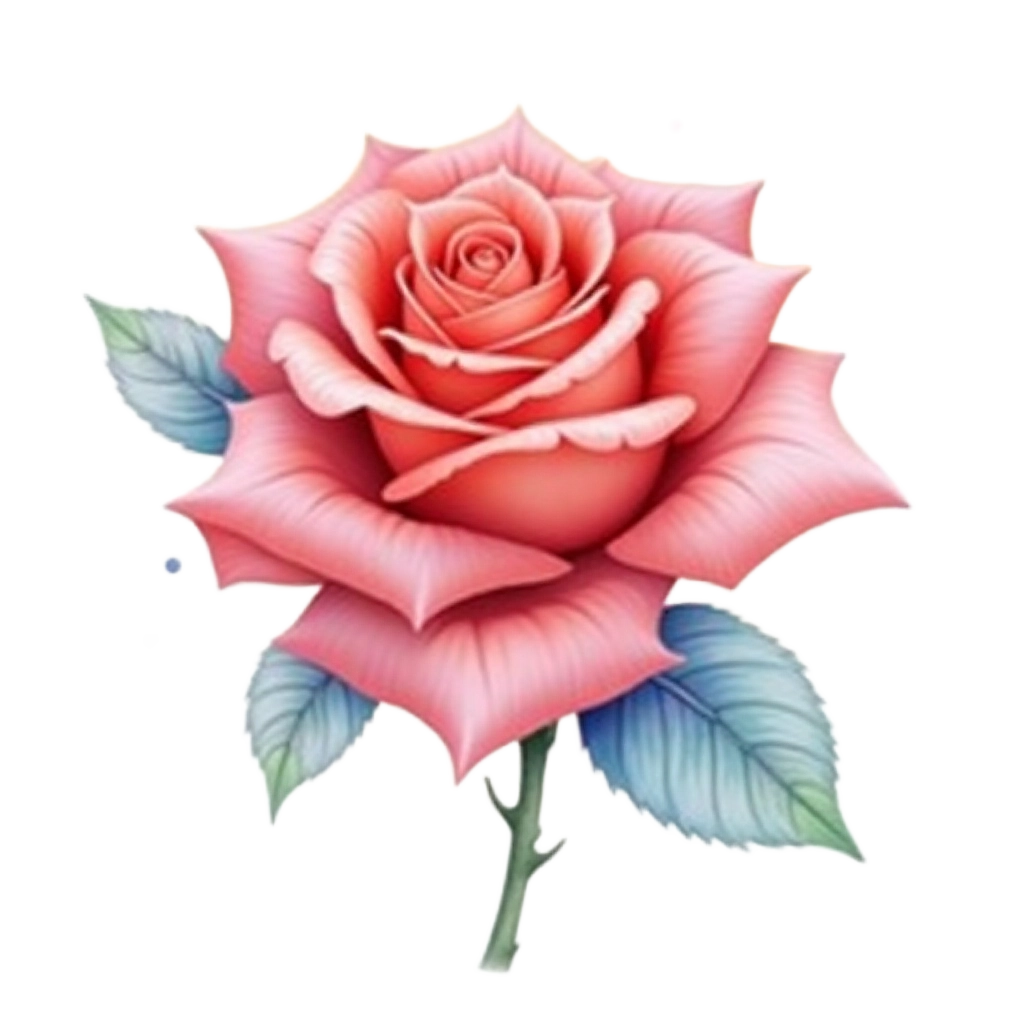 Pink Rose Illustration