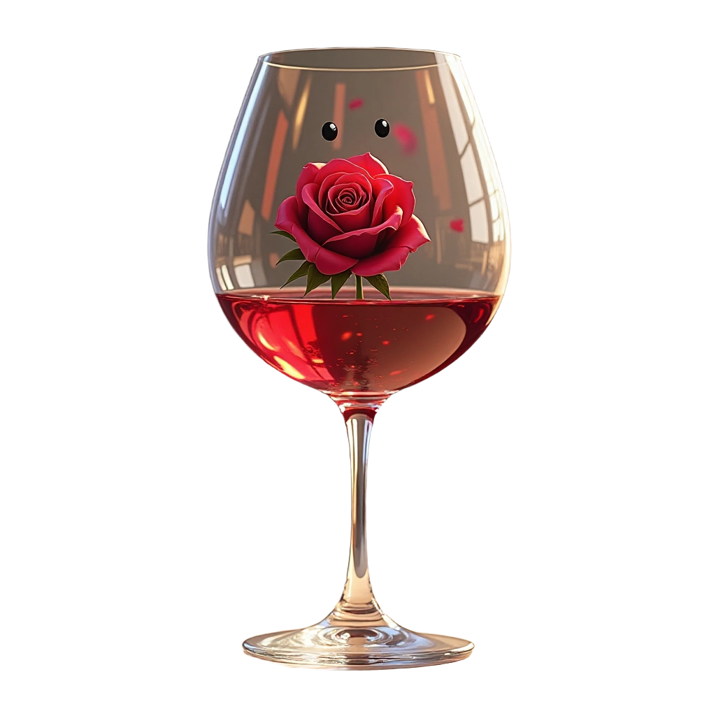 Romantic Rose in Wine Glass