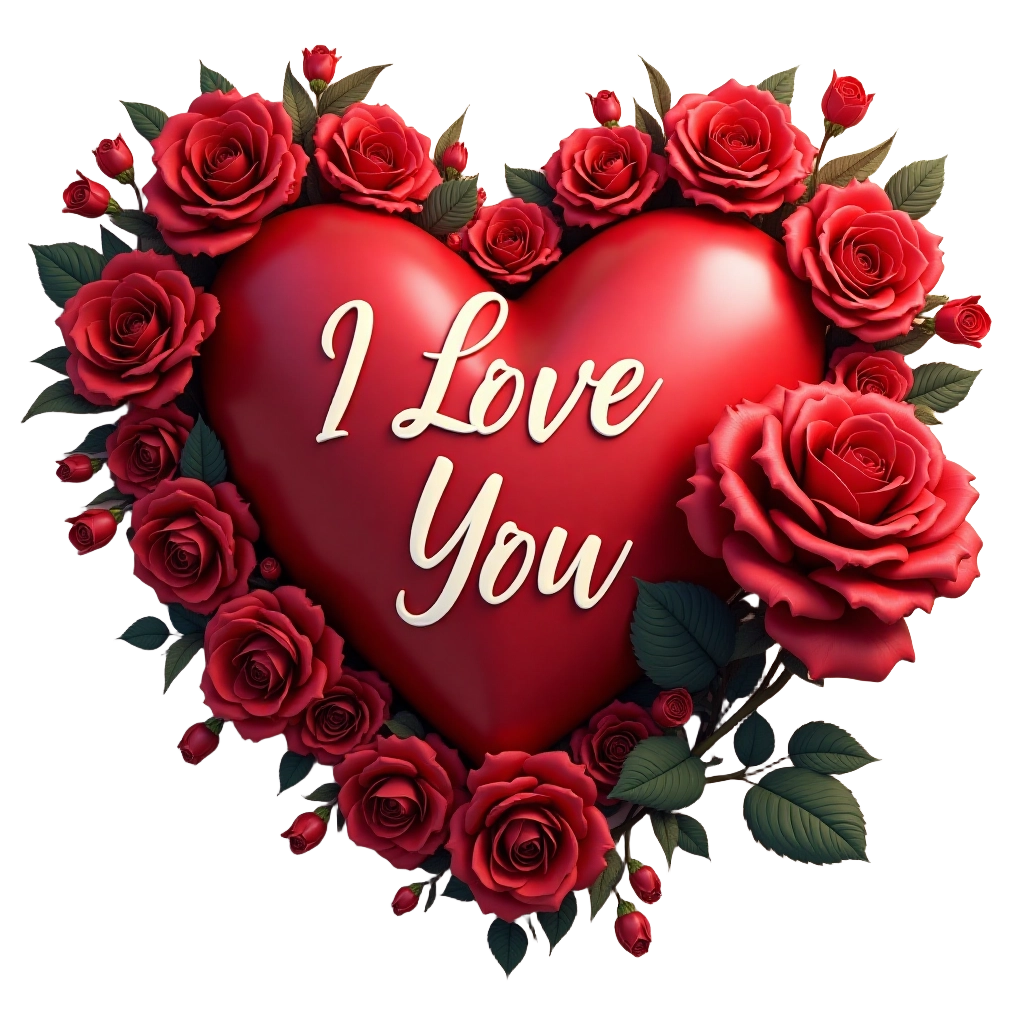 I Love You Heart and Roses