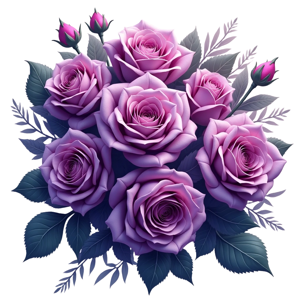 Elegant Purple Rose Bouquet