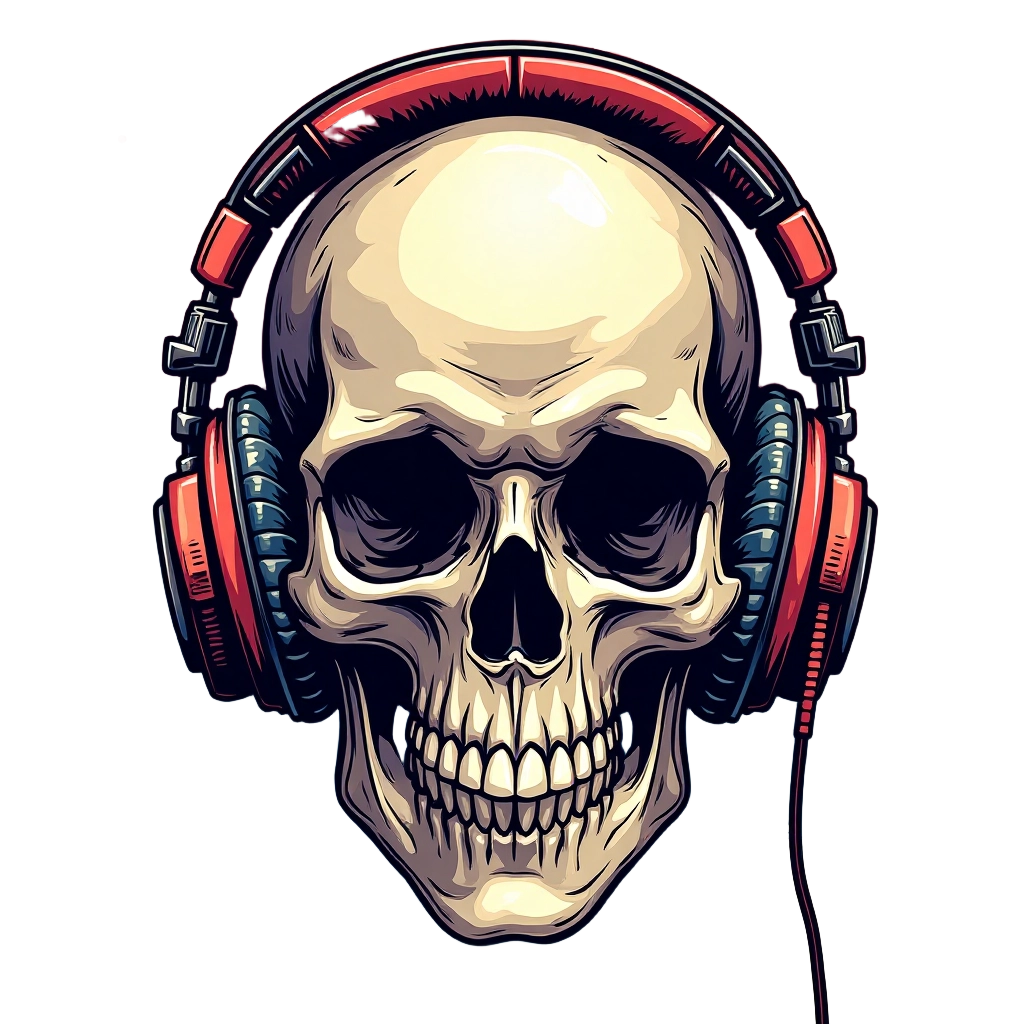 Skull with Headphones