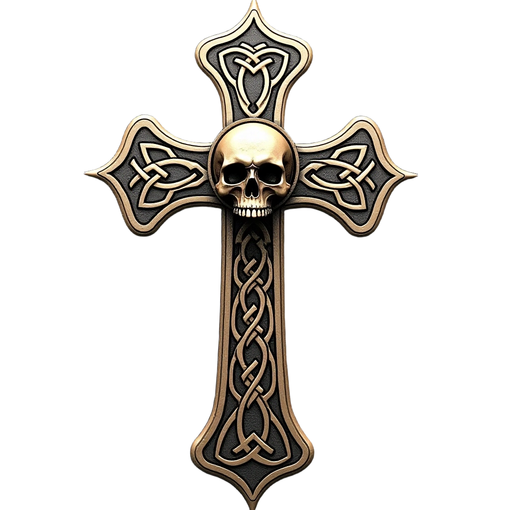 Gothic Skull Cross Pendant