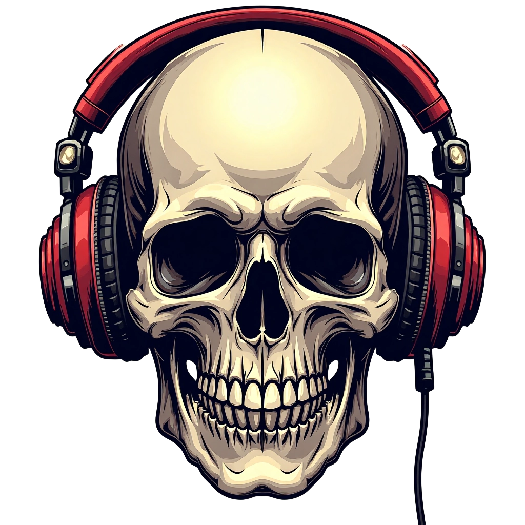 Skull with Headphones