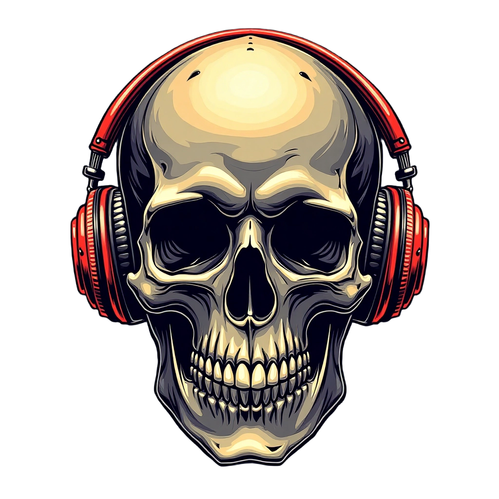 Skull with Headphones