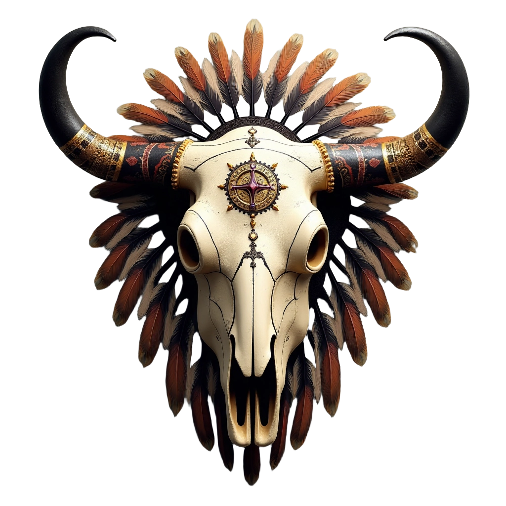 Adorned Bison Skull