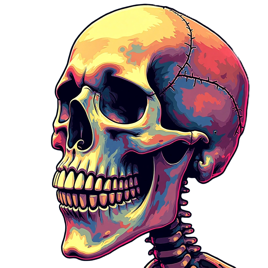 Colorful Skull Profile